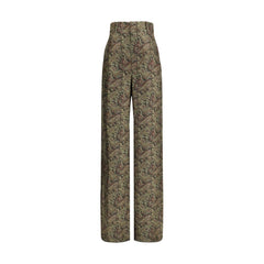 Calças de seda com padrão Paisley da Saint Laurent