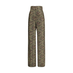 Calças de seda com padrão Paisley da Saint Laurent