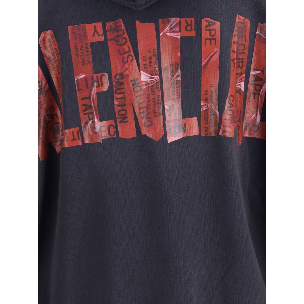 Moletom com capuz com logotipo da Balenciaga