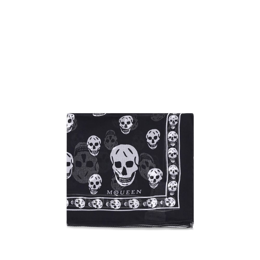 Cachecol de seda com caveira Alexander McQueen