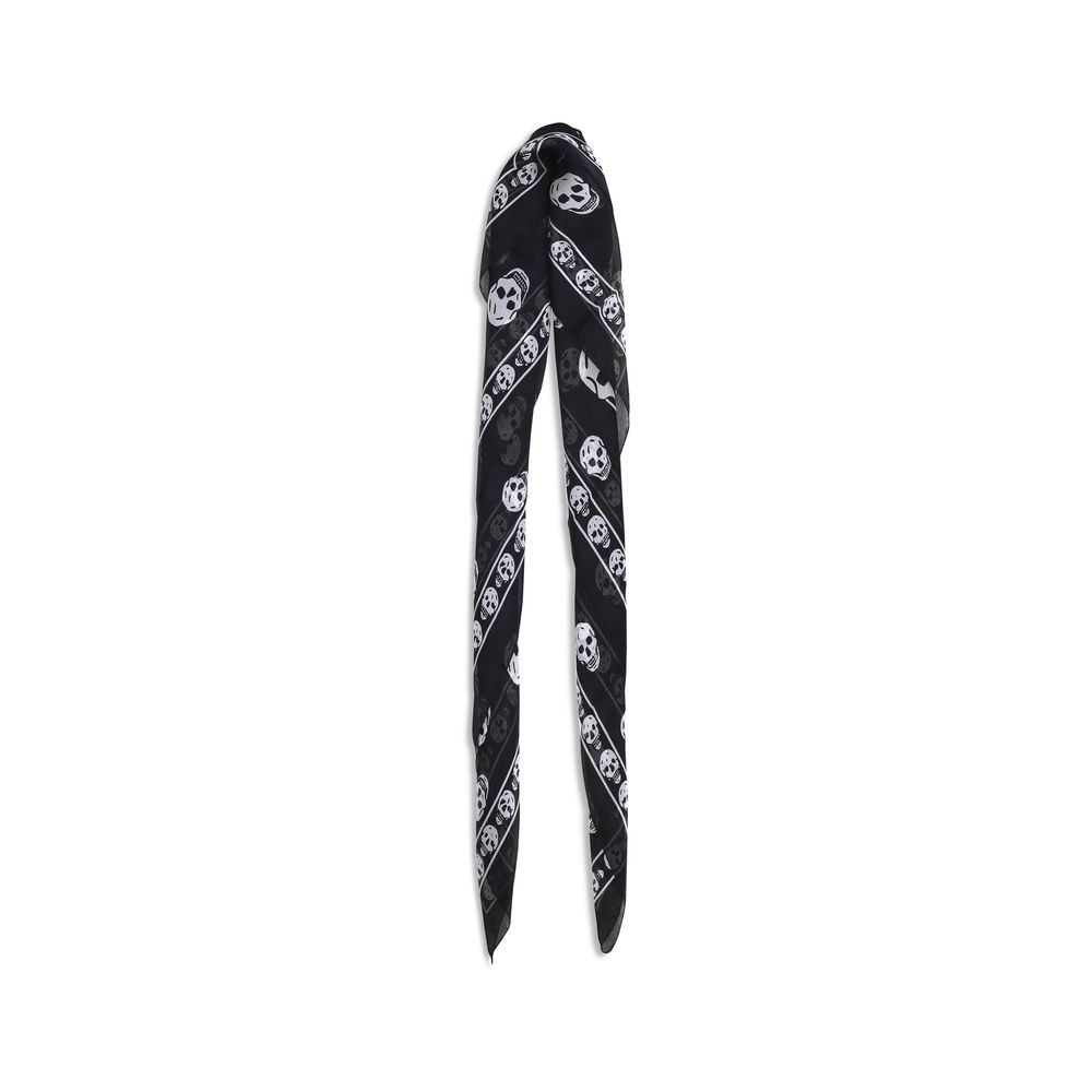 Cachecol de seda com caveira Alexander McQueen