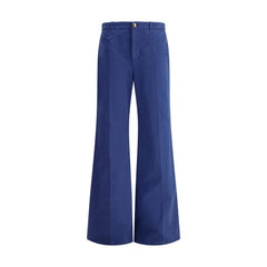 Calça flare de algodão Chloé