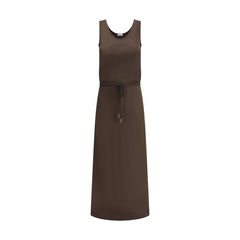 Vestido longo de cetim Brunello Cucinelli