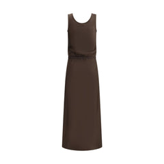 Vestido longo de cetim Brunello Cucinelli