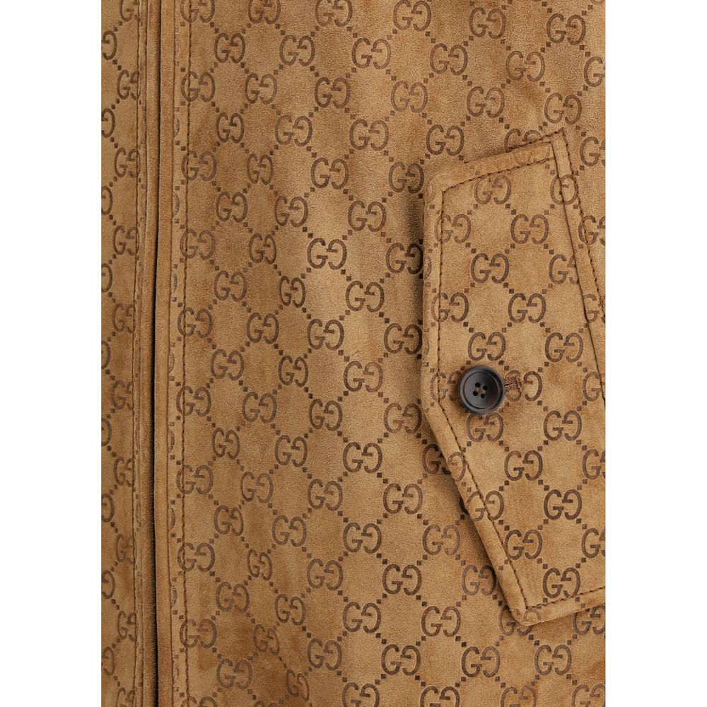 Jaqueta bomber de camurça Gucci