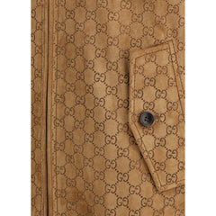 Jaqueta bomber de camurça Gucci