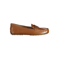 Sapato baixo de couro marrom Ralph Lauren