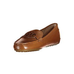 Sapato baixo de couro marrom Ralph Lauren