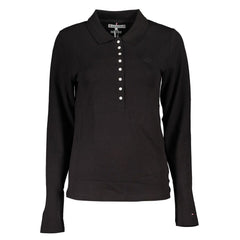 Camisa polo preta de algodão Tommy Hilfiger