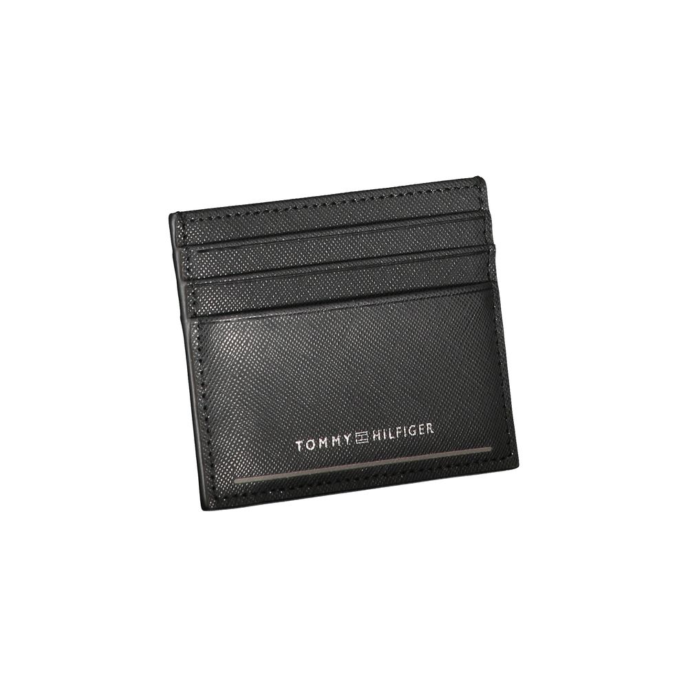 Carteira de couro preta Tommy Hilfiger