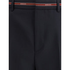 Calça de lã com detalhe de orla Gucci