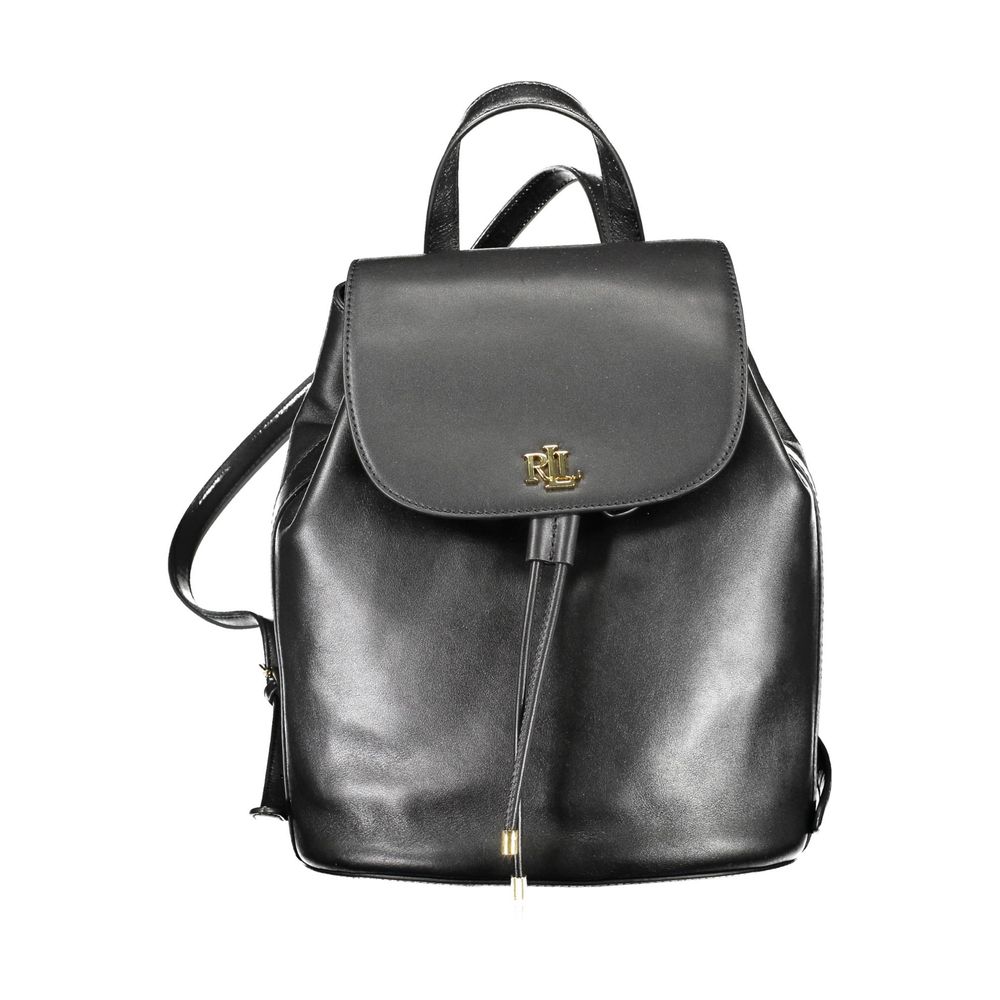 Mochila Ralph Lauren de couro preta