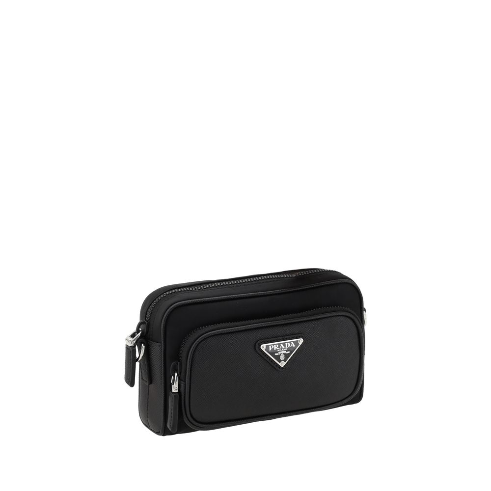 Bolsa de ombro de couro Prada