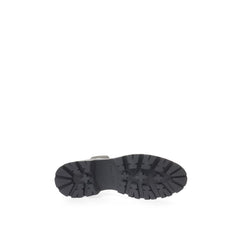 Bota de couro preta e branca Alexander McQueen