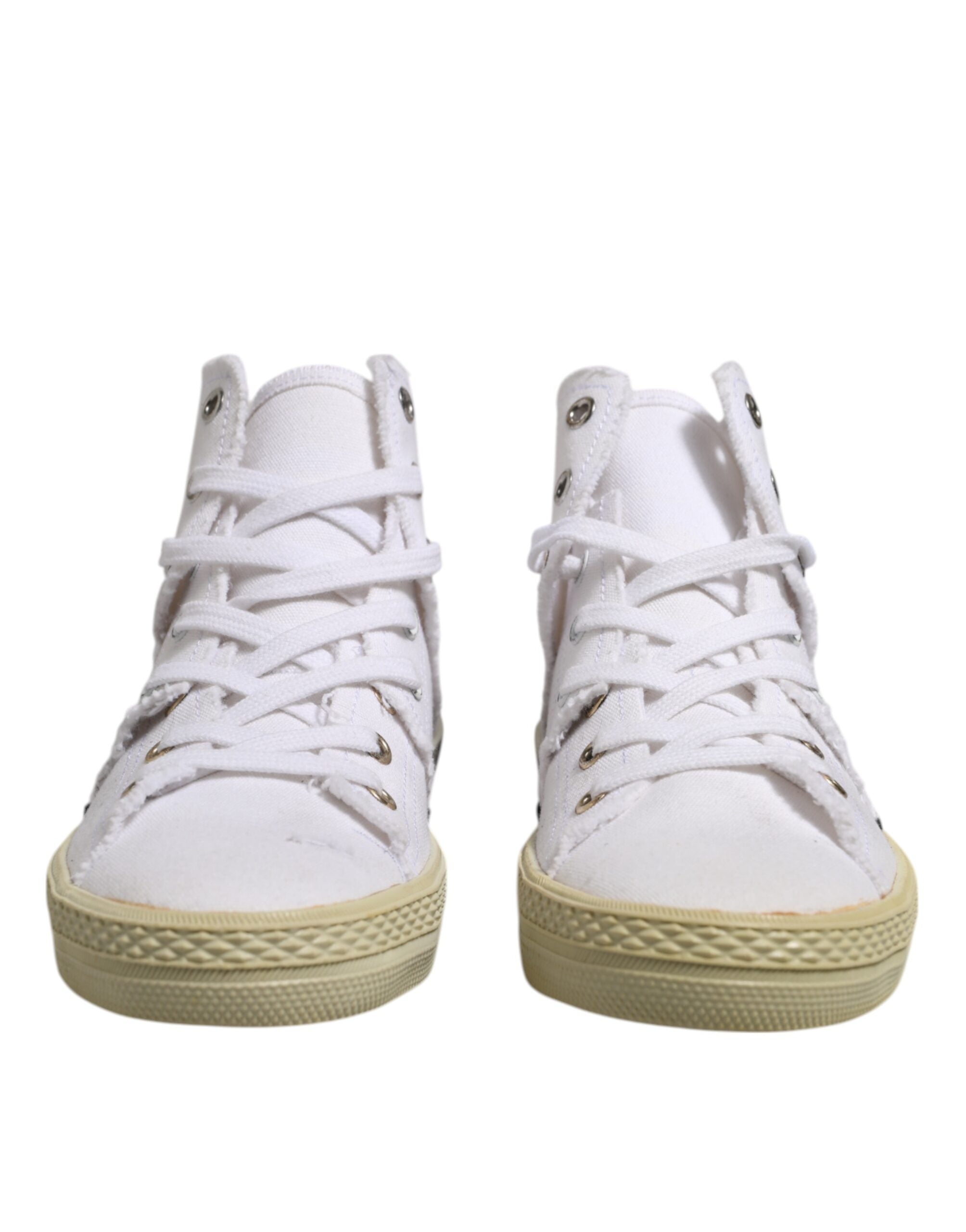 Tênis feminino cano médio com cadarço branco Maison Margiela