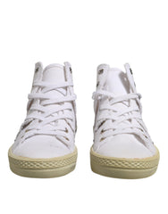 Tênis feminino cano médio com cadarço branco Maison Margiela