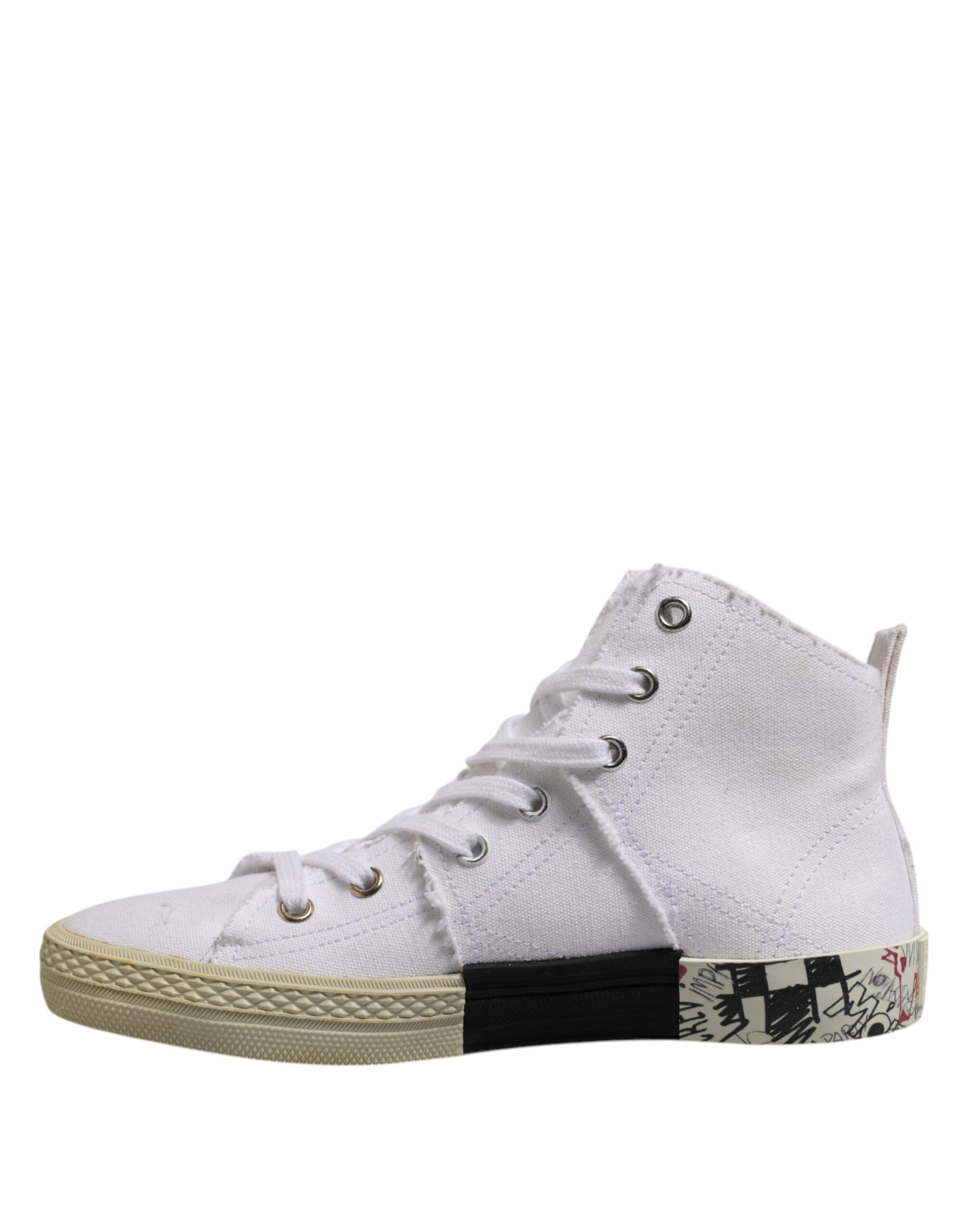 Tênis feminino cano médio com cadarço branco Maison Margiela