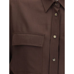 Camisa Brunello Cucinelli com gola embelezada