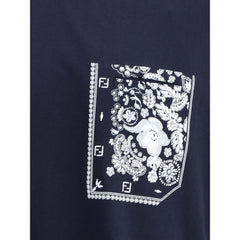 Camiseta Fendi com bolso estampado de bandana