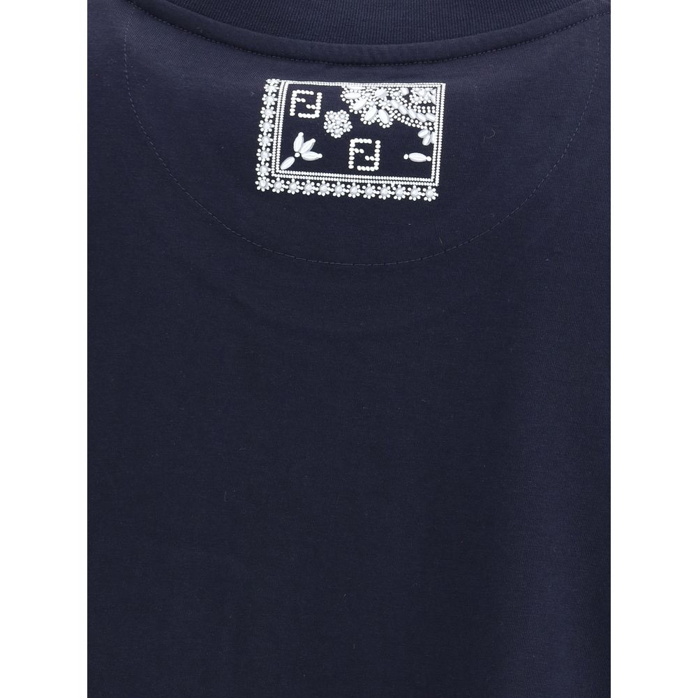 Camiseta Fendi com bolso estampado de bandana