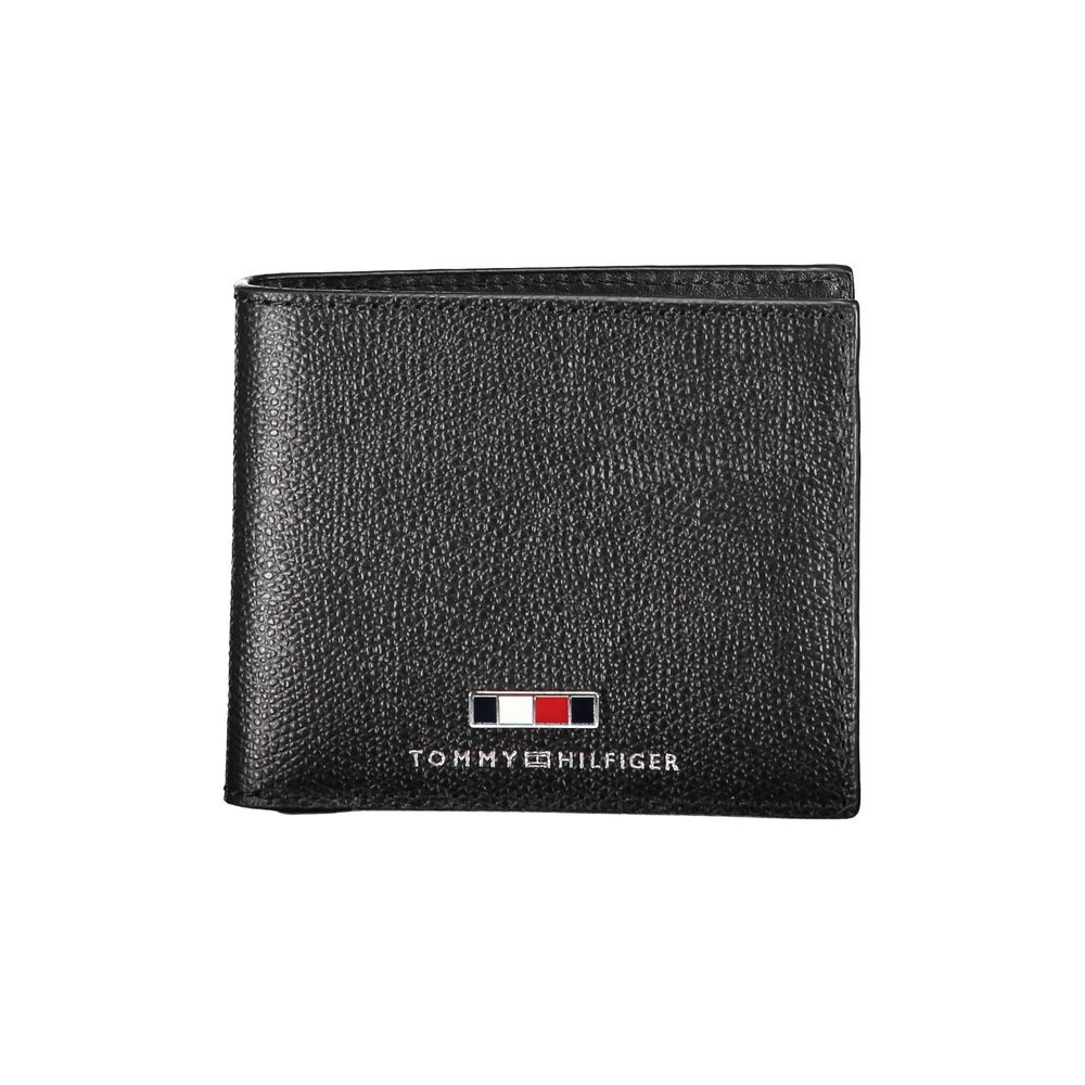 Carteira de couro preta Tommy Hilfiger