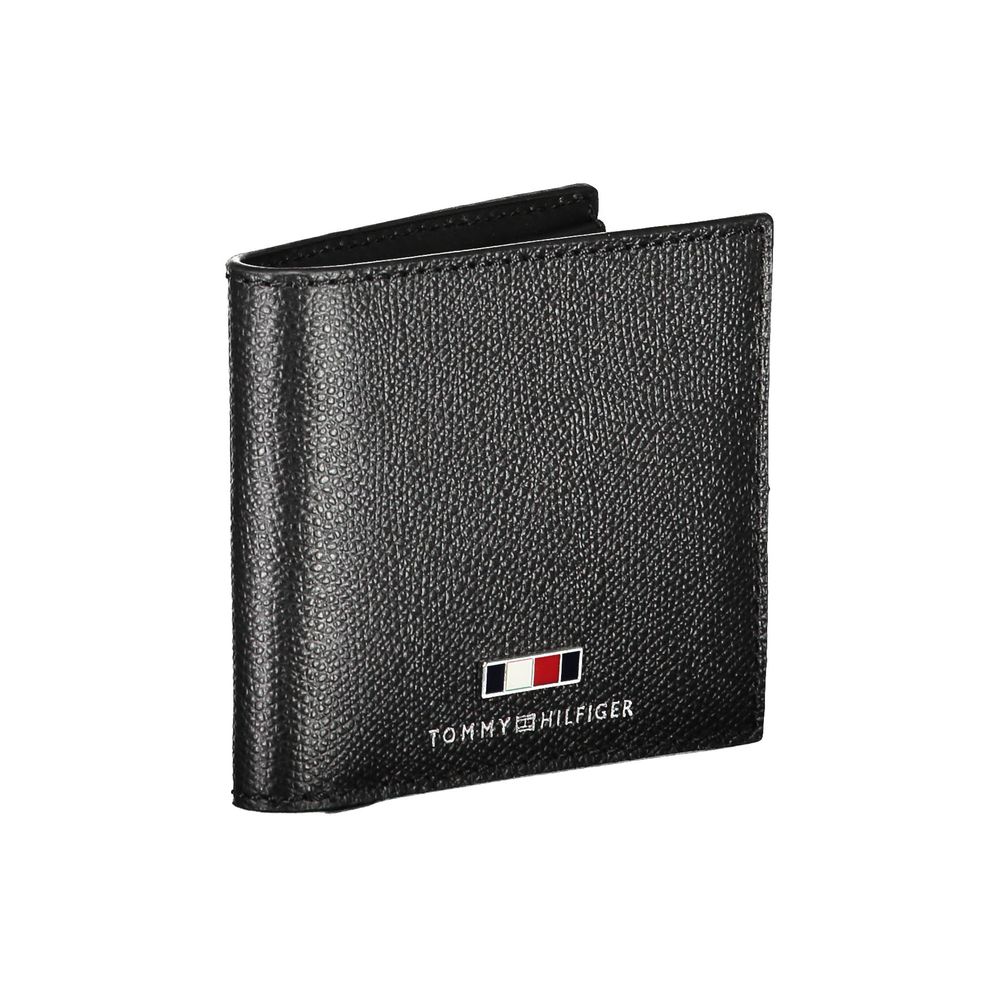 Carteira de couro preta Tommy Hilfiger