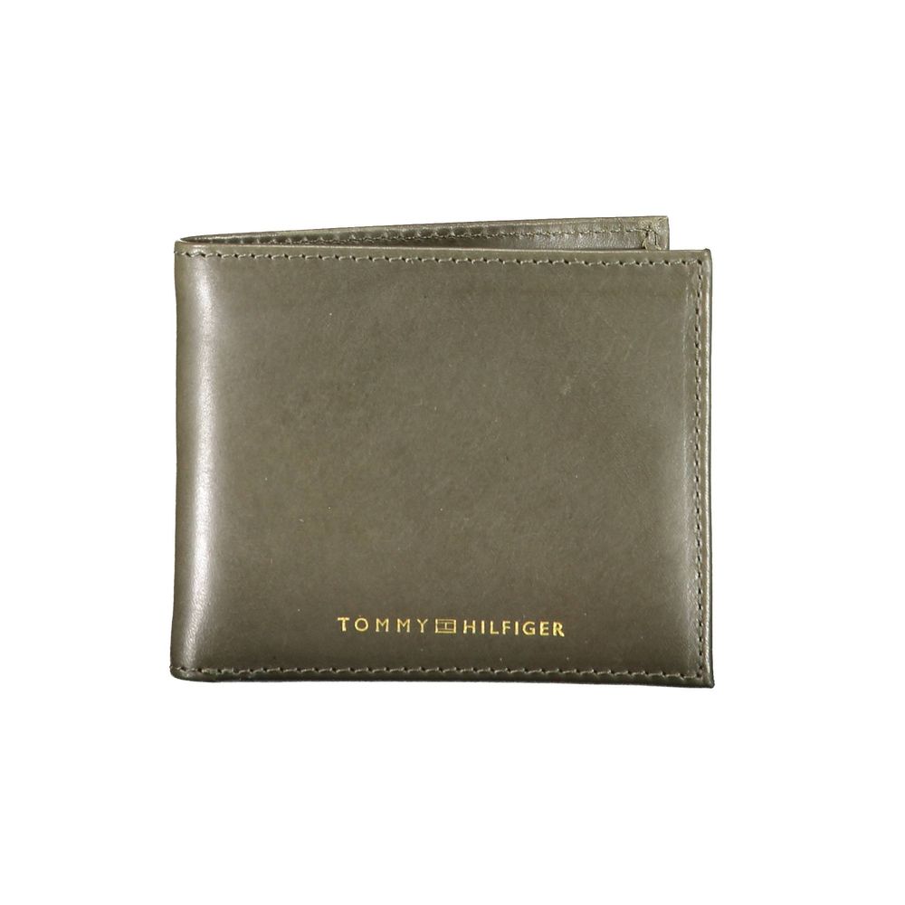 Carteira de couro verde Tommy Hilfiger