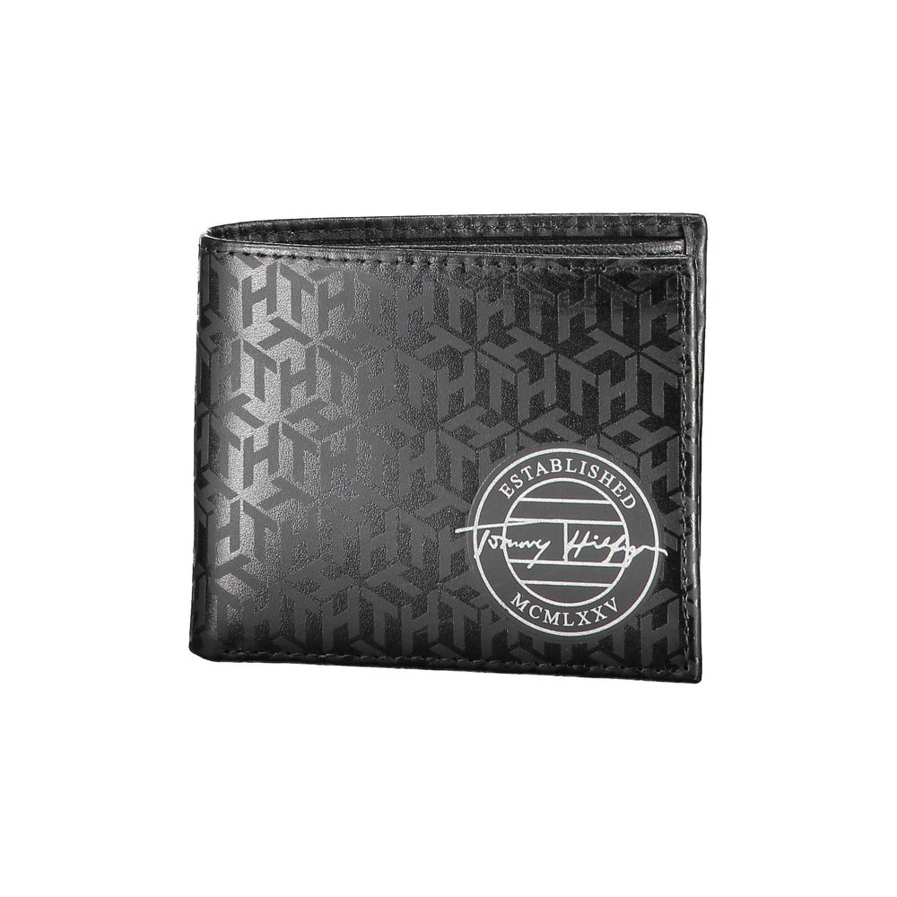 Carteira de couro preta Tommy Hilfiger