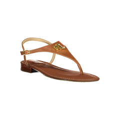 Sandália de couro marrom Ralph Lauren