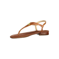 Sandália de couro marrom Ralph Lauren