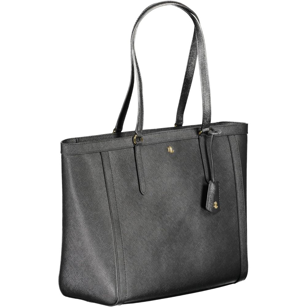 Bolsa de couro preta Ralph Lauren