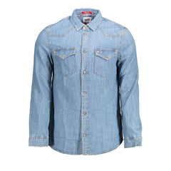 Camisa de algodão azul Tommy Hilfiger