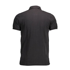 Camisa polo preta de algodão Tommy Hilfiger