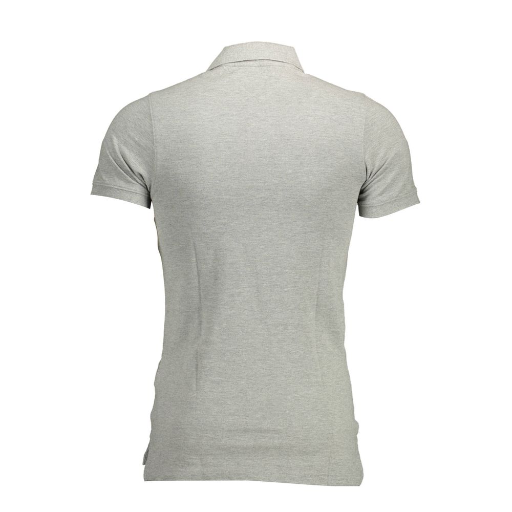 Camisa polo de algodão cinza Tommy Hilfiger