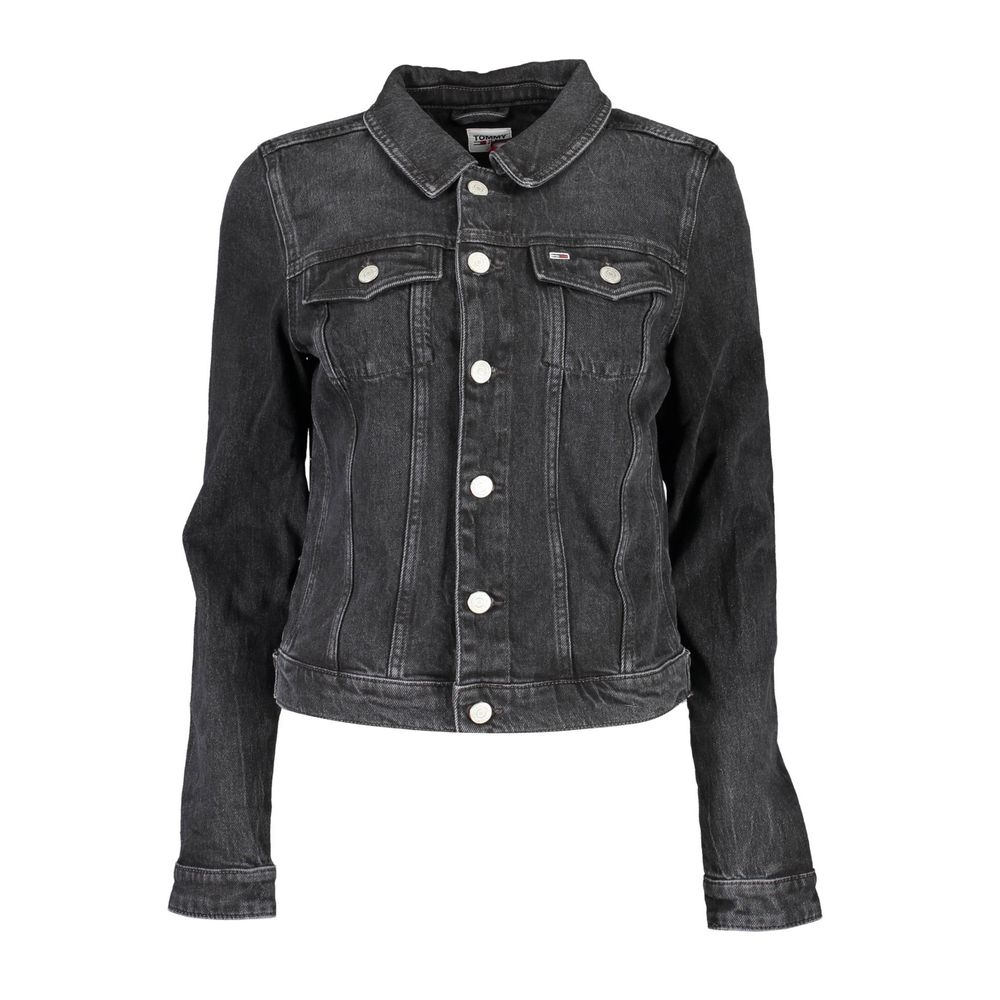 Jaquetas e casacos de algodão preto Tommy Hilfiger