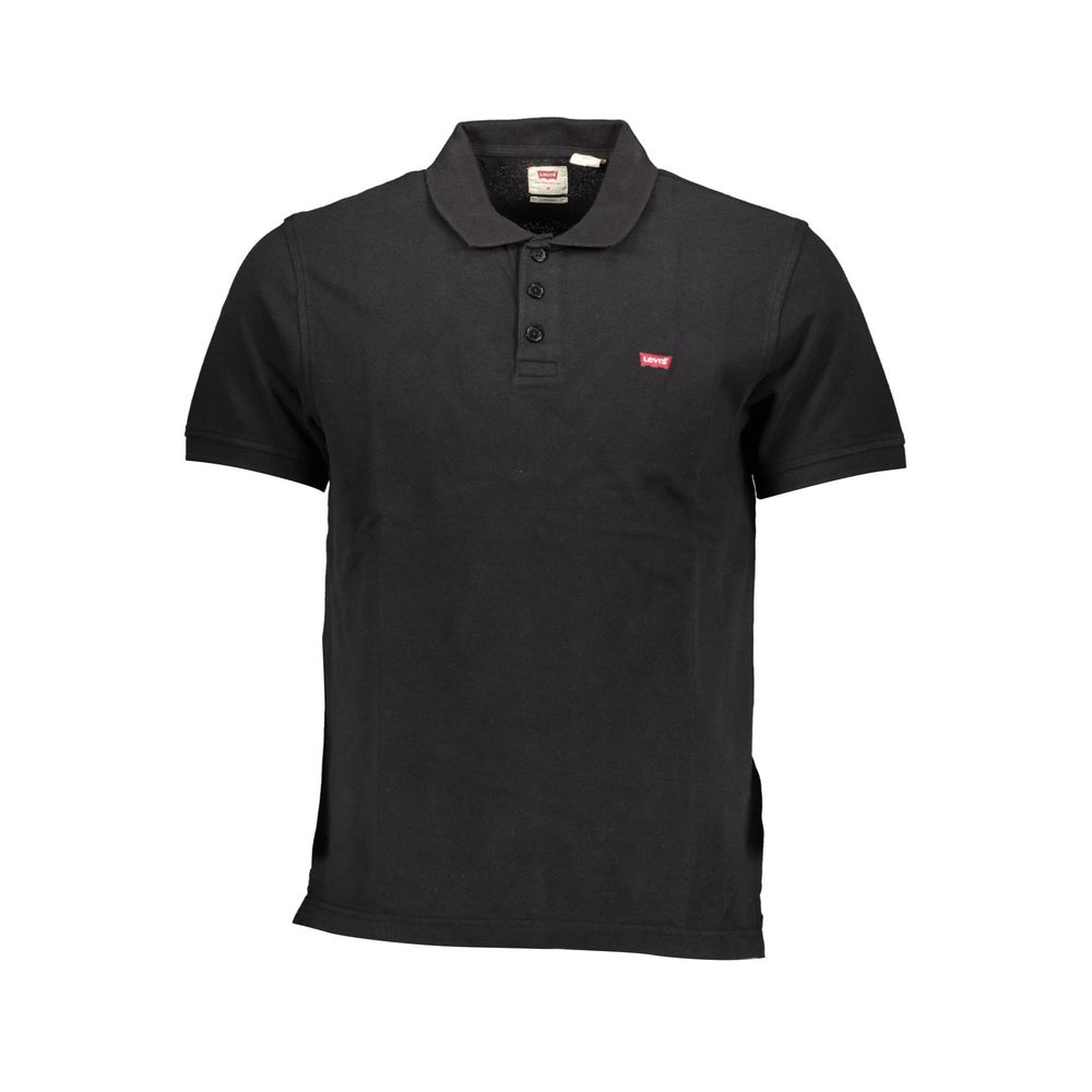 Camisa polo preta de algodão Levi's