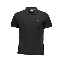 Camisa polo preta de algodão Levi's