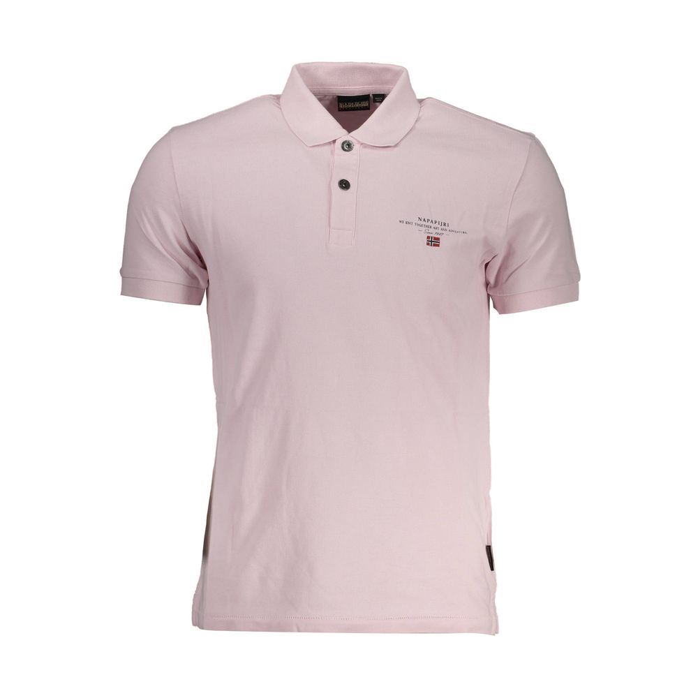 Camisa polo de algodão rosa Napapijri