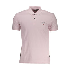 Camisa polo de algodão rosa Napapijri
