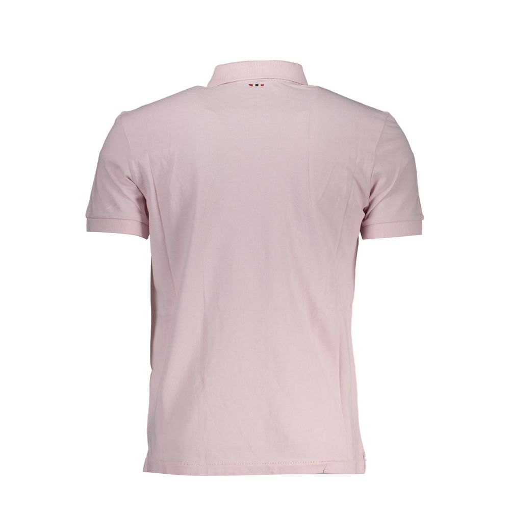 Camisa polo de algodão rosa Napapijri