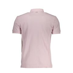 Camisa polo de algodão rosa Napapijri