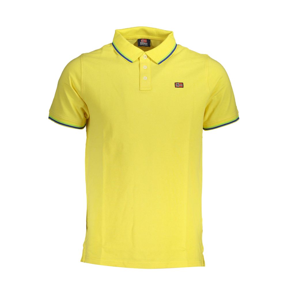 Camisa polo amarela de algodão da Noruega 1963