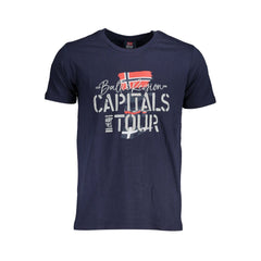 Camiseta de algodão azul Noruega 1963