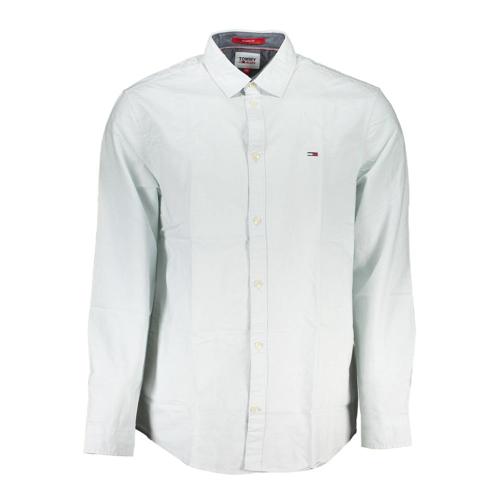 Camisa de algodão azul Tommy Hilfiger