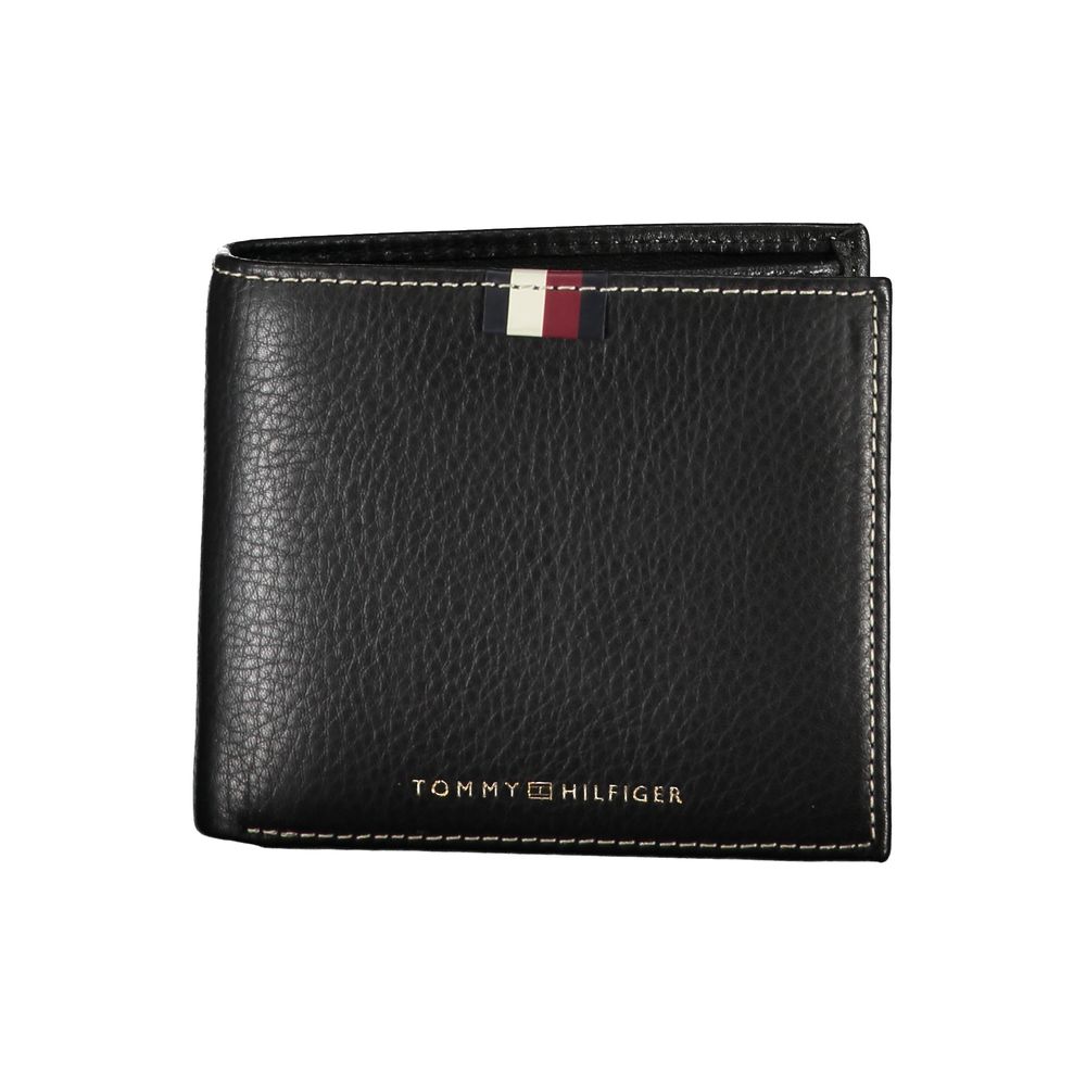 Carteira de couro preta Tommy Hilfiger
