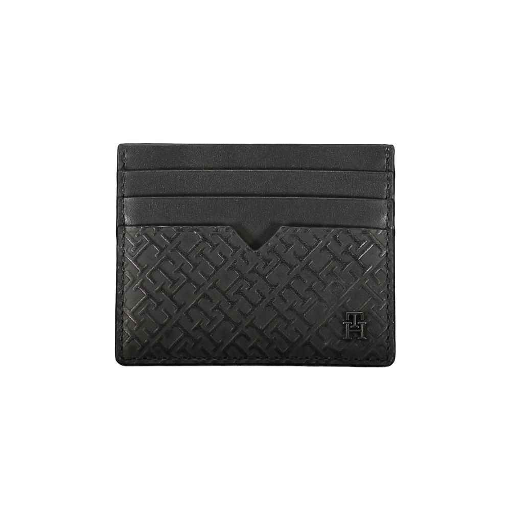 Carteira de couro preta Tommy Hilfiger