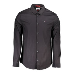 Camisa de algodão preta Tommy Hilfiger
