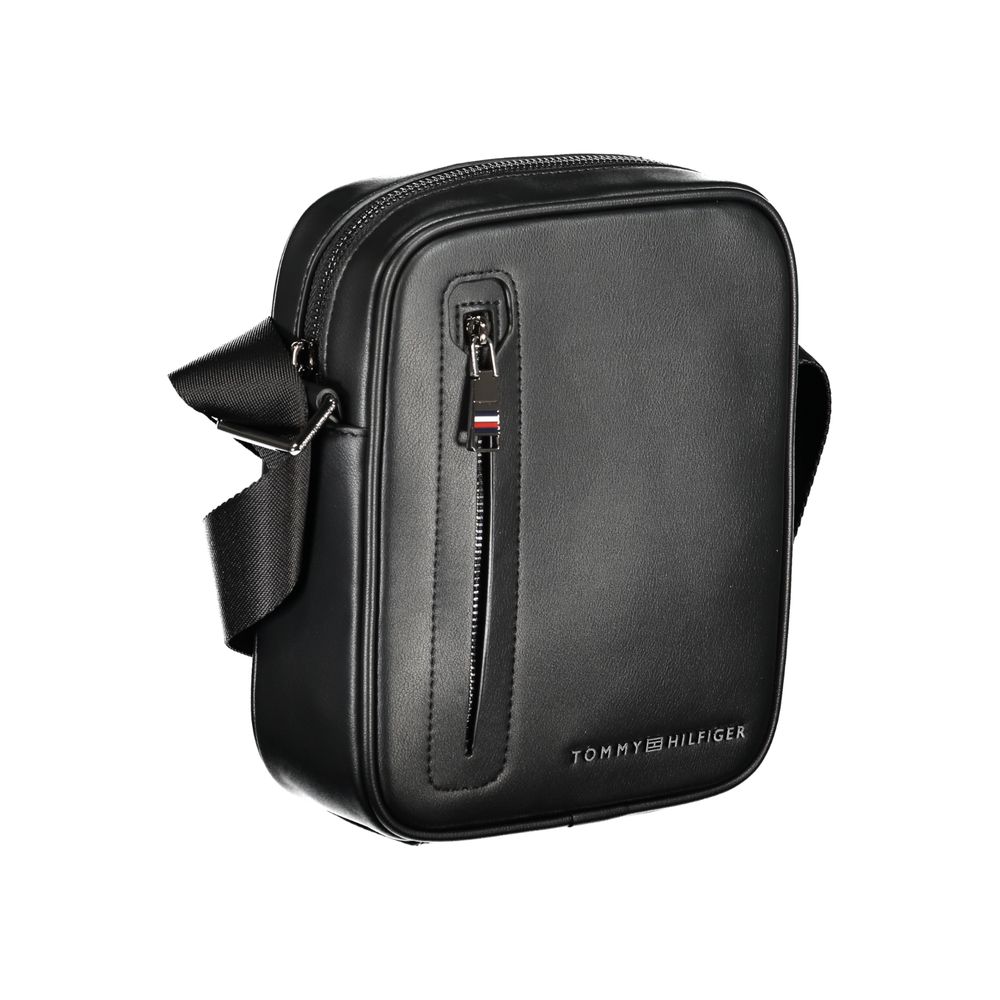 Bolsa de ombro Tommy Hilfiger preta de polietileno