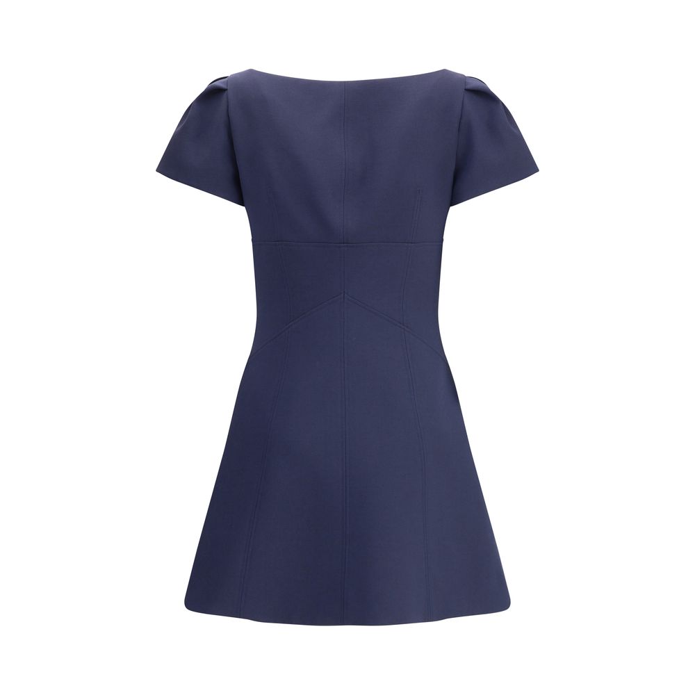 Vestido curto Alexander McQueen com mangas curtas franzidas
