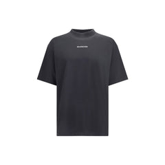 Camiseta Balenciaga com logotipo estampado na frente e nas costas